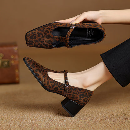 Vintage Leopard Chunky Pumps by Elizabeth Ainsley