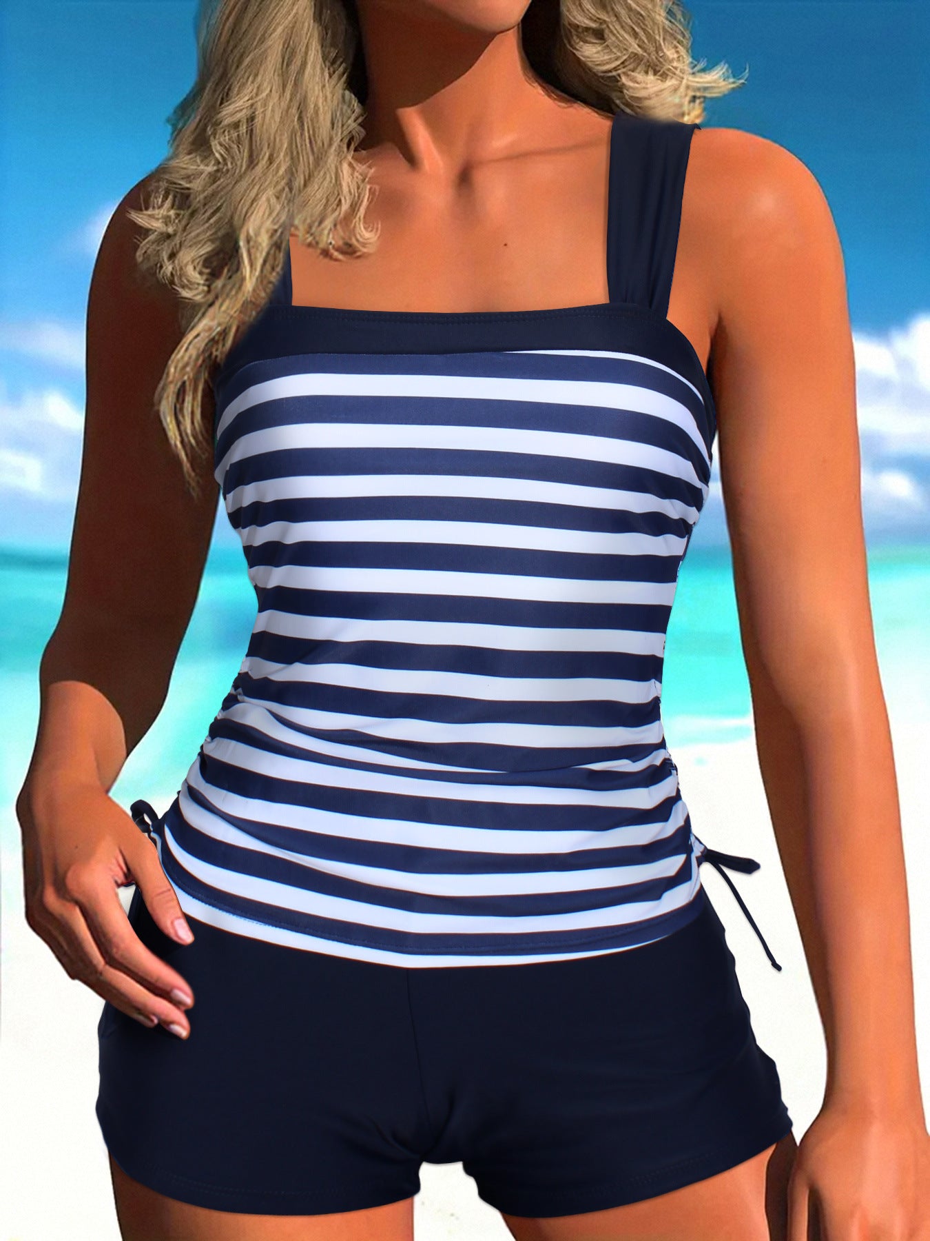 Striped Plus Size Bikini Boxers by Elizabeth Ainsley