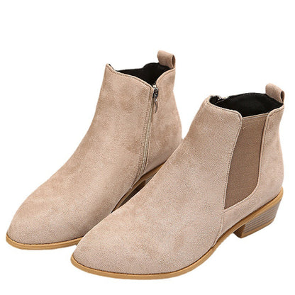 Elizabeth Ainsley Suede Ankle Boots - Thick Heel Comfort