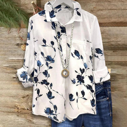 Floral Print Elizabeth Ainsley Long Sleeve Blouse