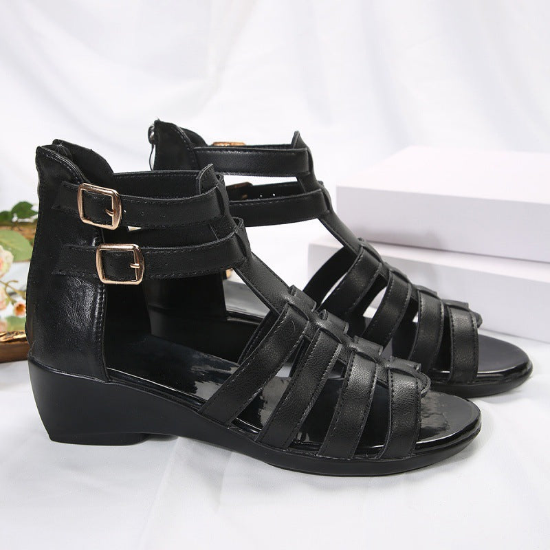 Chic Hollow-Out Wedge Sandals by Elizabeth Ainsley