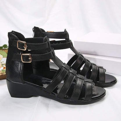 Chic Hollow-Out Wedge Sandals by Elizabeth Ainsley