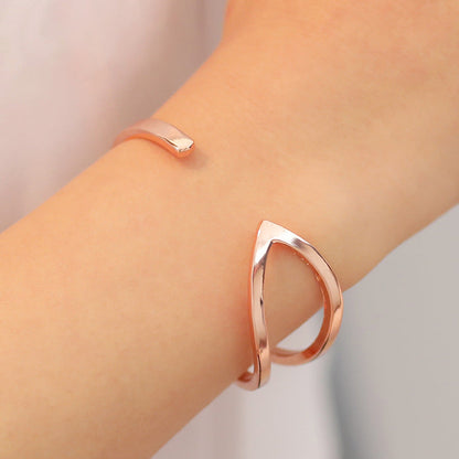 Geometric Open Cuff Bracelet with Modern Sculptural Design