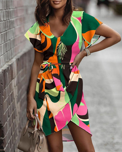 Vibrant Print Elizabeth Ainsley Summer Commuter Dress