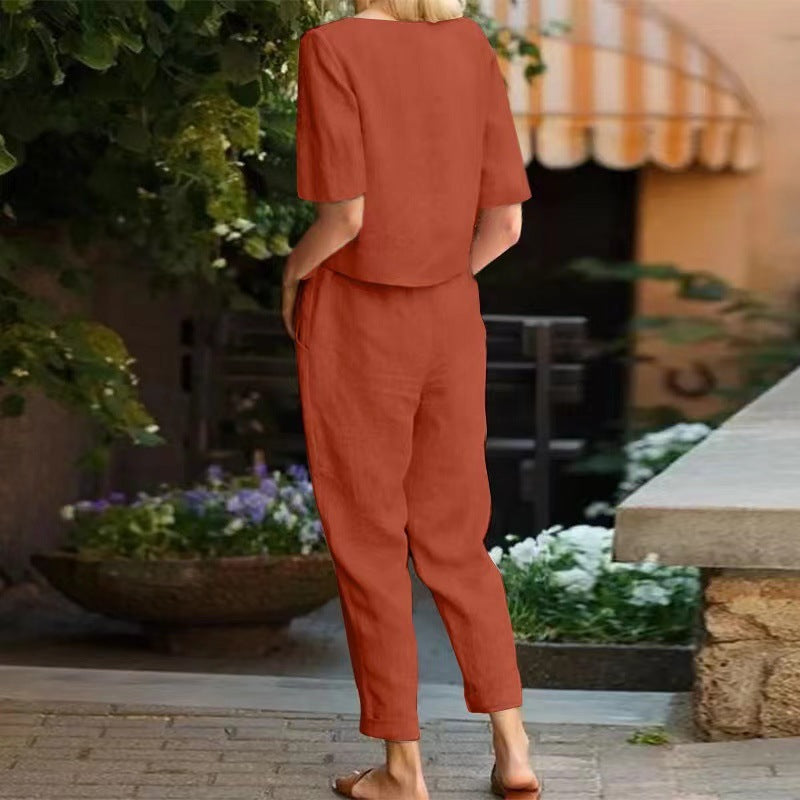 Vintage Linen Set by Elizabeth Ainsley - Summer Capri Outfit
