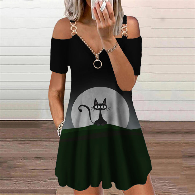 Chic Print Short Sleeve Dress by Elizabeth Ainsley