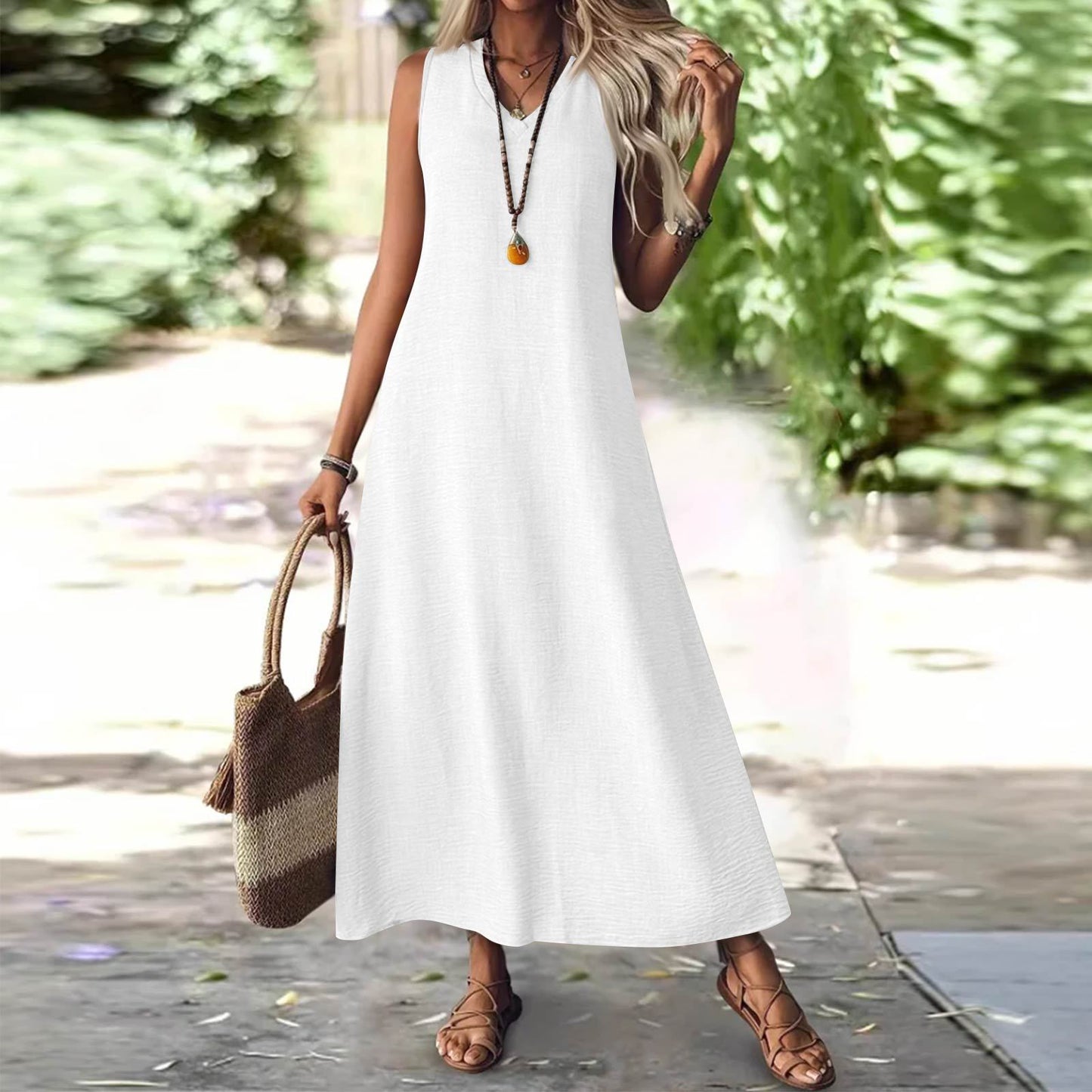 Chic Hemp Sleeveless Dress Elizabeth Ainsley