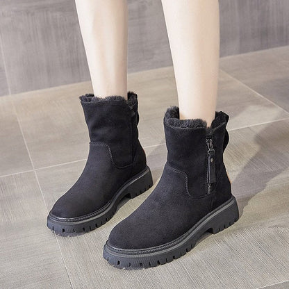 Renee | Orthopedic Side-Zip Fur Suede Chunky Winter Boots
