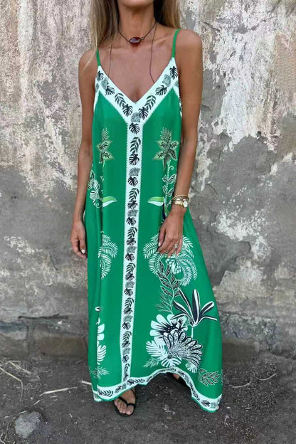 Retro Floral Elizabeth Ainsley Printed Midi Dress