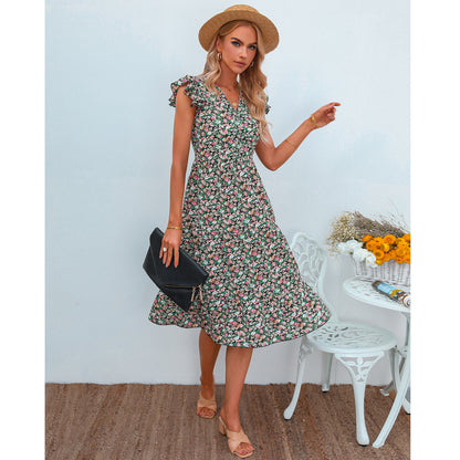 Chic Floral Midi Dress by Elizabeth Ainsley