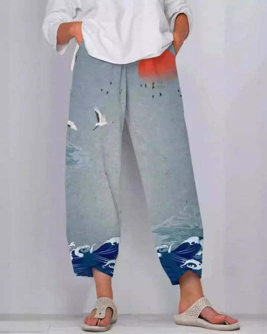 Artful Linen Elizabeth Ainsley 3D Pattern Pants