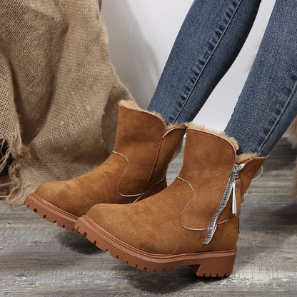 Martha | Faux-Fur Zip Orthopedic Winter Ankle Boots