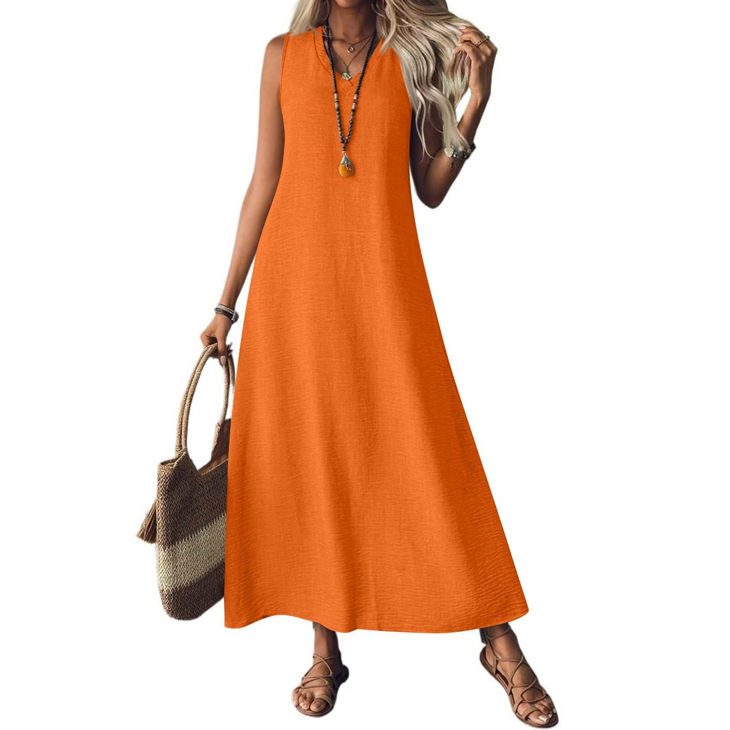 Chic Hemp Sleeveless Dress Elizabeth Ainsley