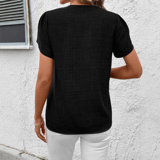 Chic Printed Blouse Elizabeth Ainsley Shoulder Pleat Top