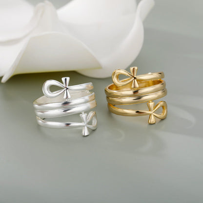 Regal Pharaoh Wrap Ring in Gold or Silver Finish