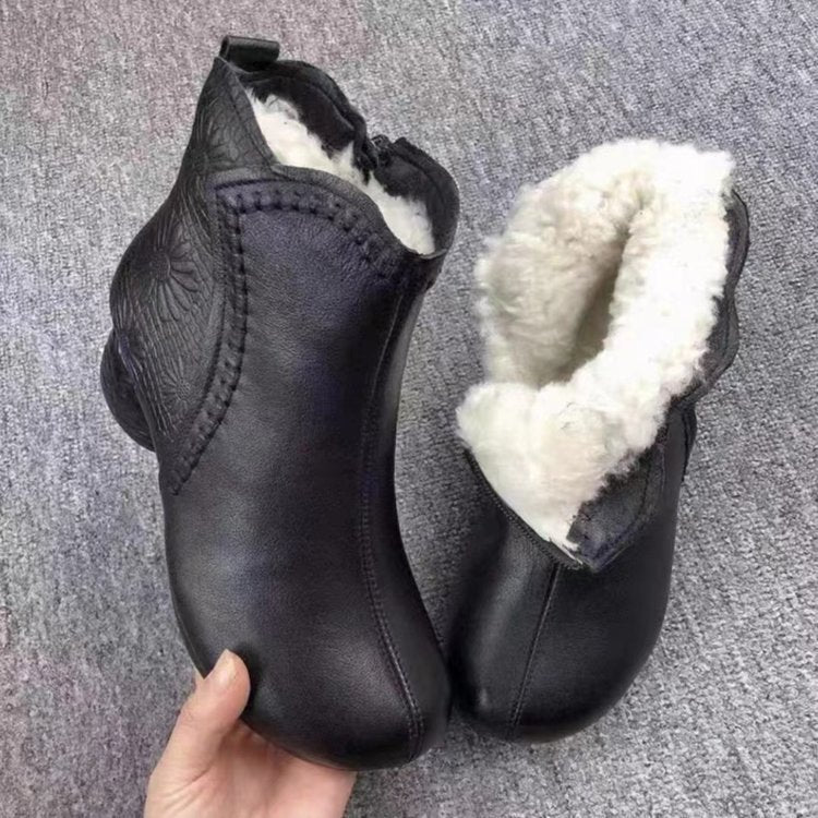 Elizabeth Ainsley Winter Boots - Fleece Lined, Anti-Slip Heel
