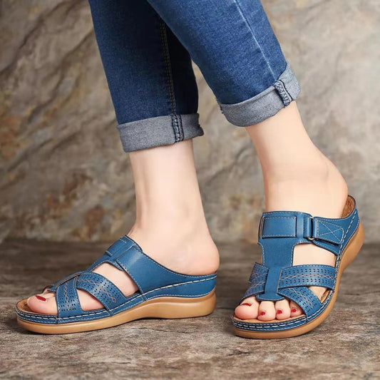 Vintage Wedge Elizabeth Ainsley Slip-On Ladies Sandals