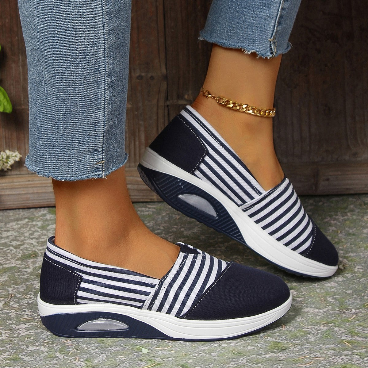 Striped Lightweight Slip-On Elizabeth Ainsley Women's Shoes