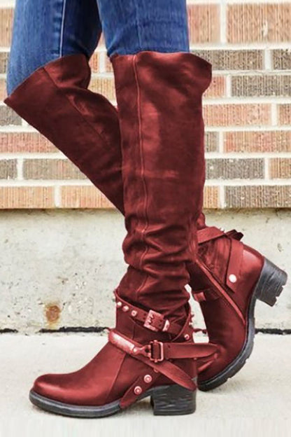 Georgia | Women’s Orthopedic Knee-High Riding Boots with Buckle Straps