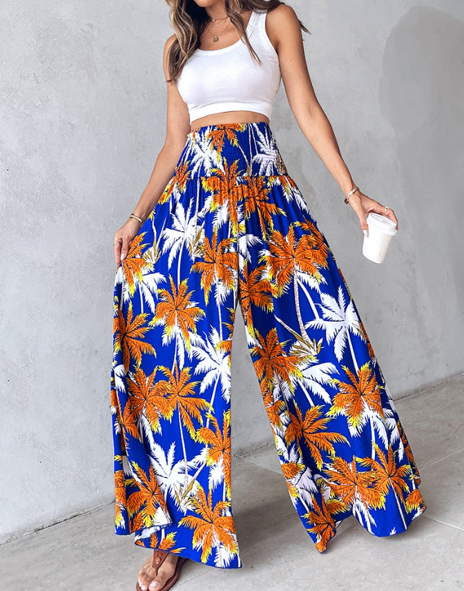 Retro Floral Wide-Leg Pants by Elizabeth Ainsley