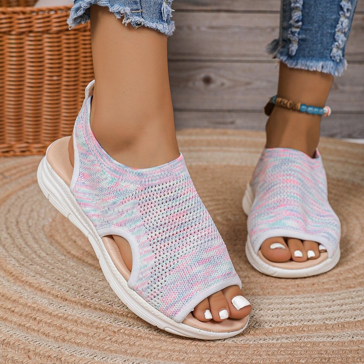 Breathable Flyknit Sandals by Elizabeth Ainsley