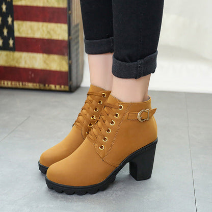 Maya | StrideElegance Orthopedic Block-Heel Ankle Boots