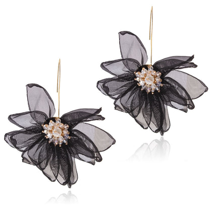 Handmade Big Flower Dangle Earrings