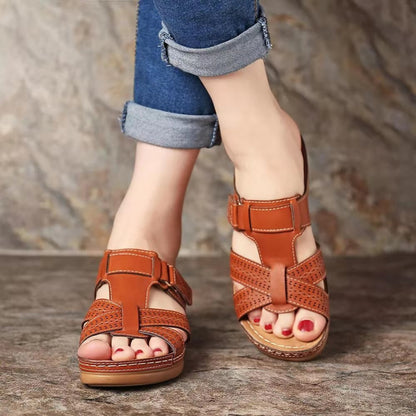 Vintage Wedge Elizabeth Ainsley Slip-On Ladies Sandals