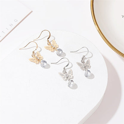 Butterfly Charm Crystal Earrings