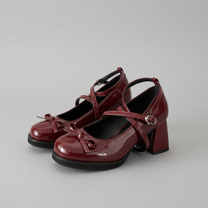 Chic Mary Jane Bow Heels by Elizabeth Ainsley