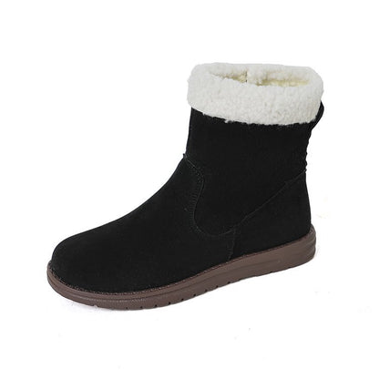 Elizabeth Ainsley Women’s Retro Cotton-Padded Flat Boots