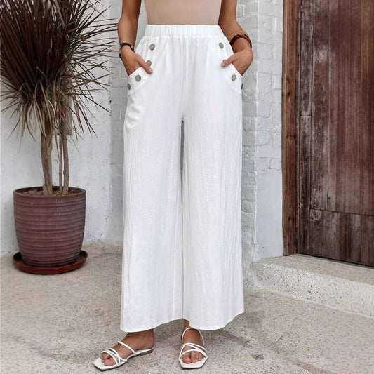 Relaxed High Waist Wide-Leg Pants by Elizabeth Ainsley