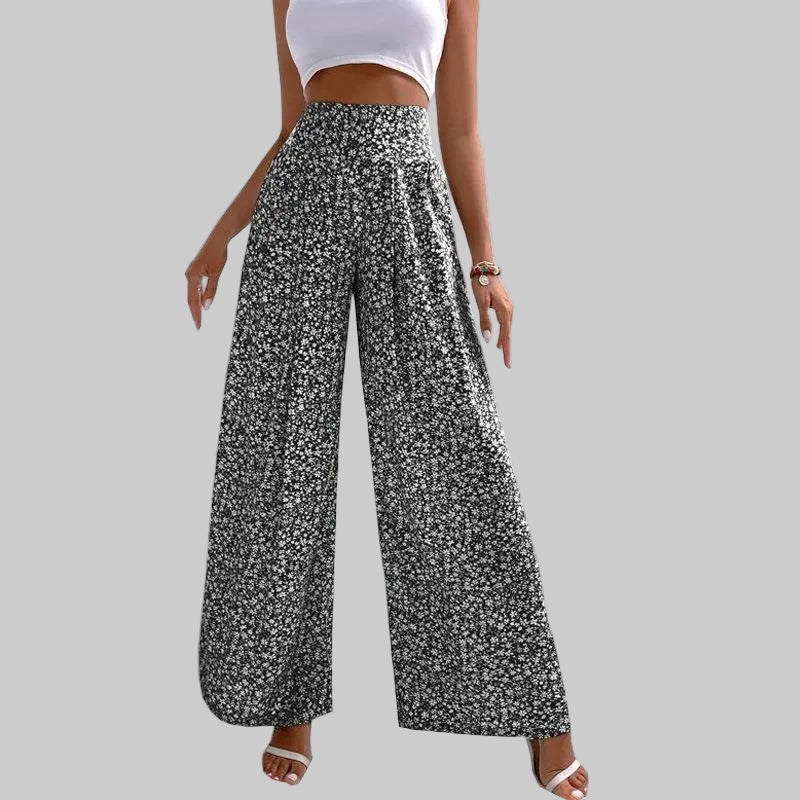 Floral Wide Leg Elizabeth Ainsley Casual Pants