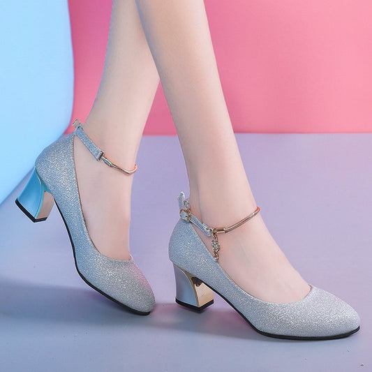 Elegant Elizabeth Ainsley Chunky Heel Pumps