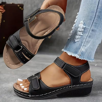 Comfort Wedge Elizabeth Ainsley Perfect-Fit Strap Sandals