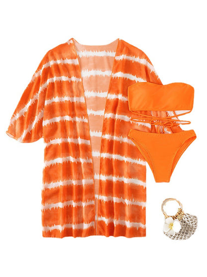 Vibrant Chiffon Three Piece Swimsuit by Elizabeth Ainsley