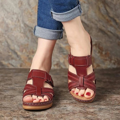 Vintage Wedge Elizabeth Ainsley Slip-On Ladies Sandals