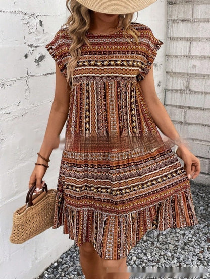 Boho Patchwork Elizabeth Ainsley Summer Midi Dress