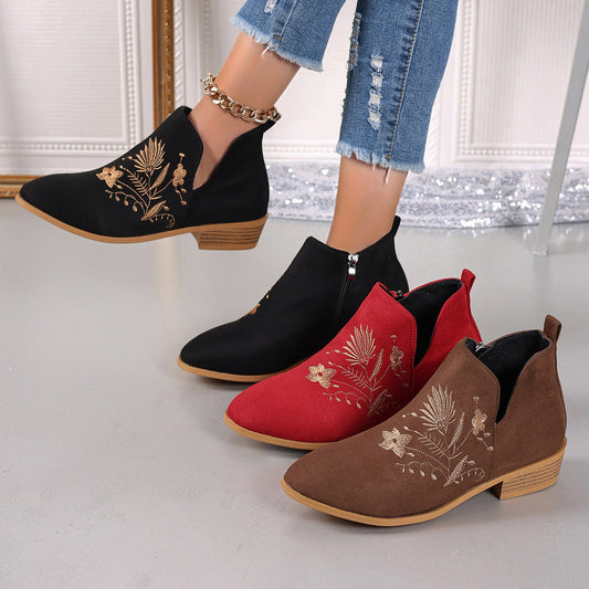 Elizabeth Ainsley Printed Short Boots - Pointed Toe Comfort