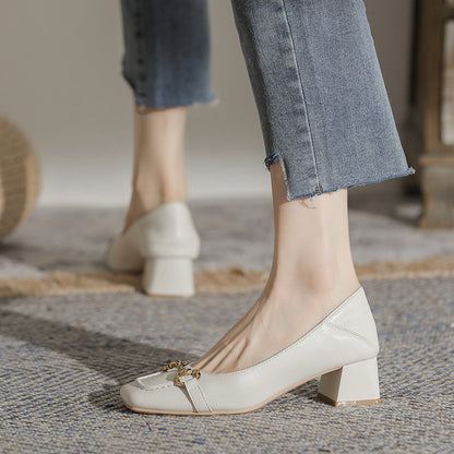 Elegant Square Toe Heels by Elizabeth Ainsley