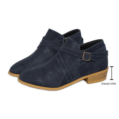 Elizabeth Ainsley Leather Boots - Side Zipper & Cross Straps