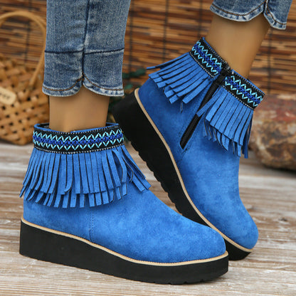 Elizabeth Ainsley Wedge Bootie - Fringe Comfort Design