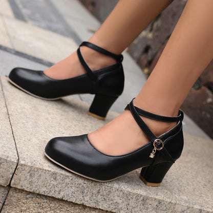 Elegant Chunky Heel Mary Janes by Elizabeth Ainsley