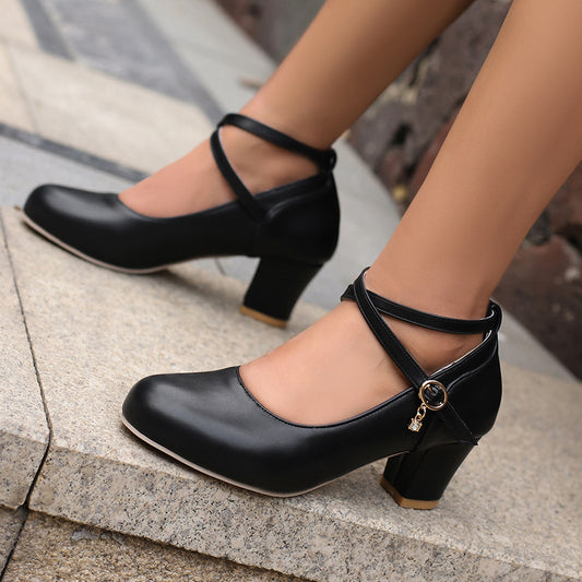 Elegant Chunky Heel Mary Janes by Elizabeth Ainsley