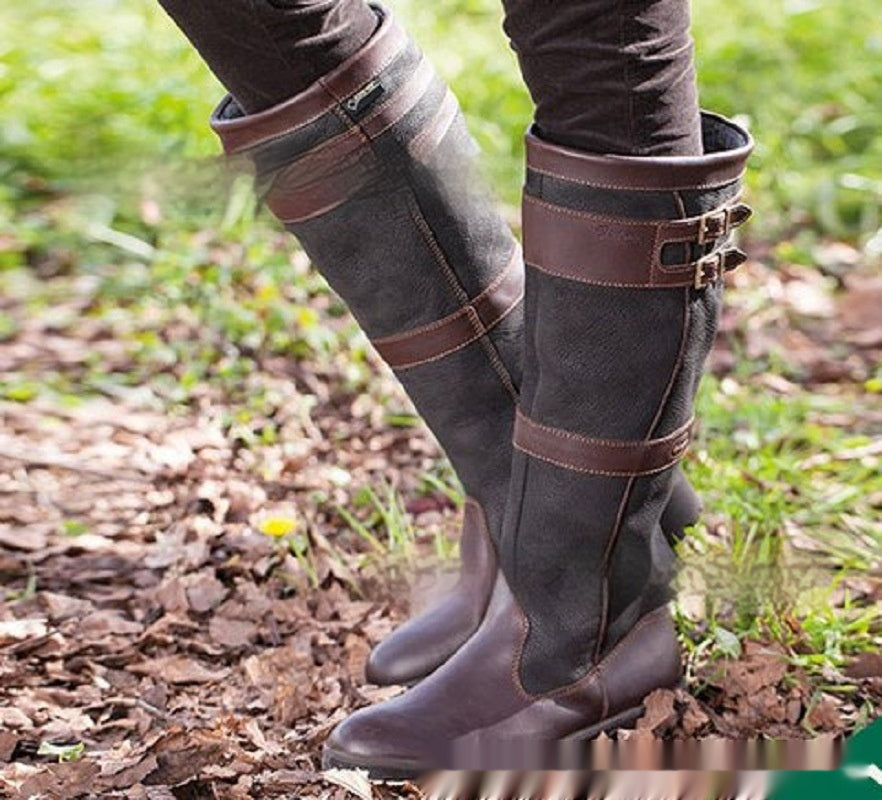 Elizabeth Ainsley Knee-High Boots - Square Heel Support