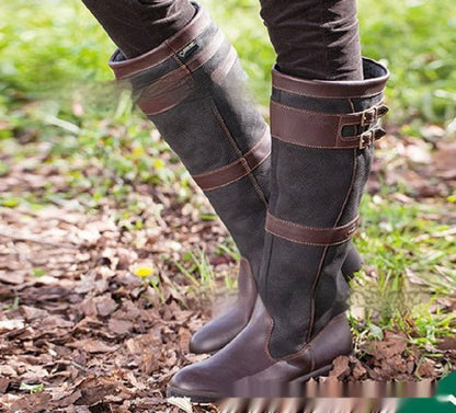 Elizabeth Ainsley Knee-High Boots - Square Heel Support