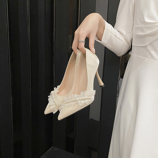 Elegant Lace Stiletto Heels by Elizabeth Ainsley