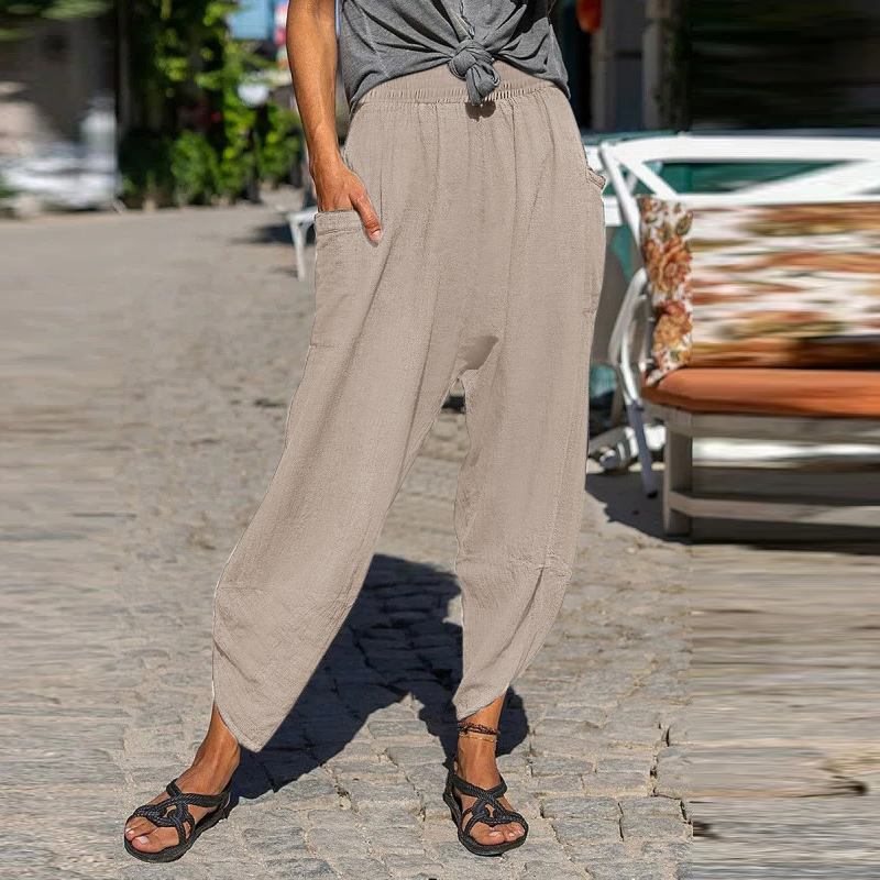 Relaxed Fit Elizabeth Ainsley Cotton Casual Pants