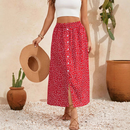 Pastoral Floral A-Line Skirt by Elizabeth Ainsley