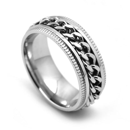 Chain Spinner Ring – Stainless Steel Rotating Band